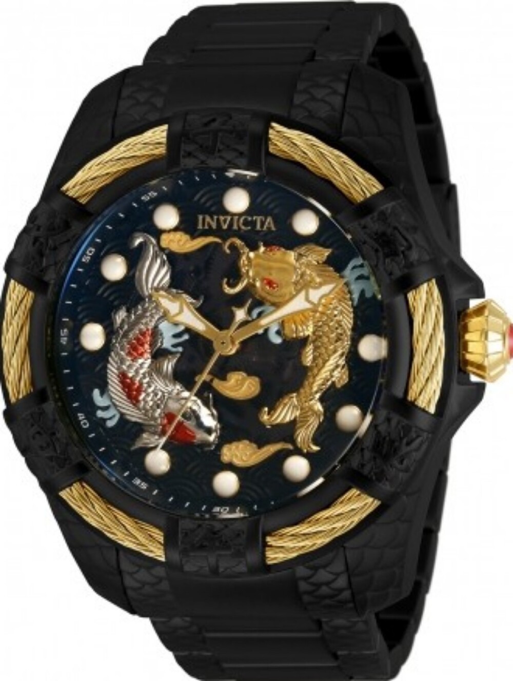 Invicta Men's Bolt Koi Fish Automatic Skeleton Watch Black . (32348)